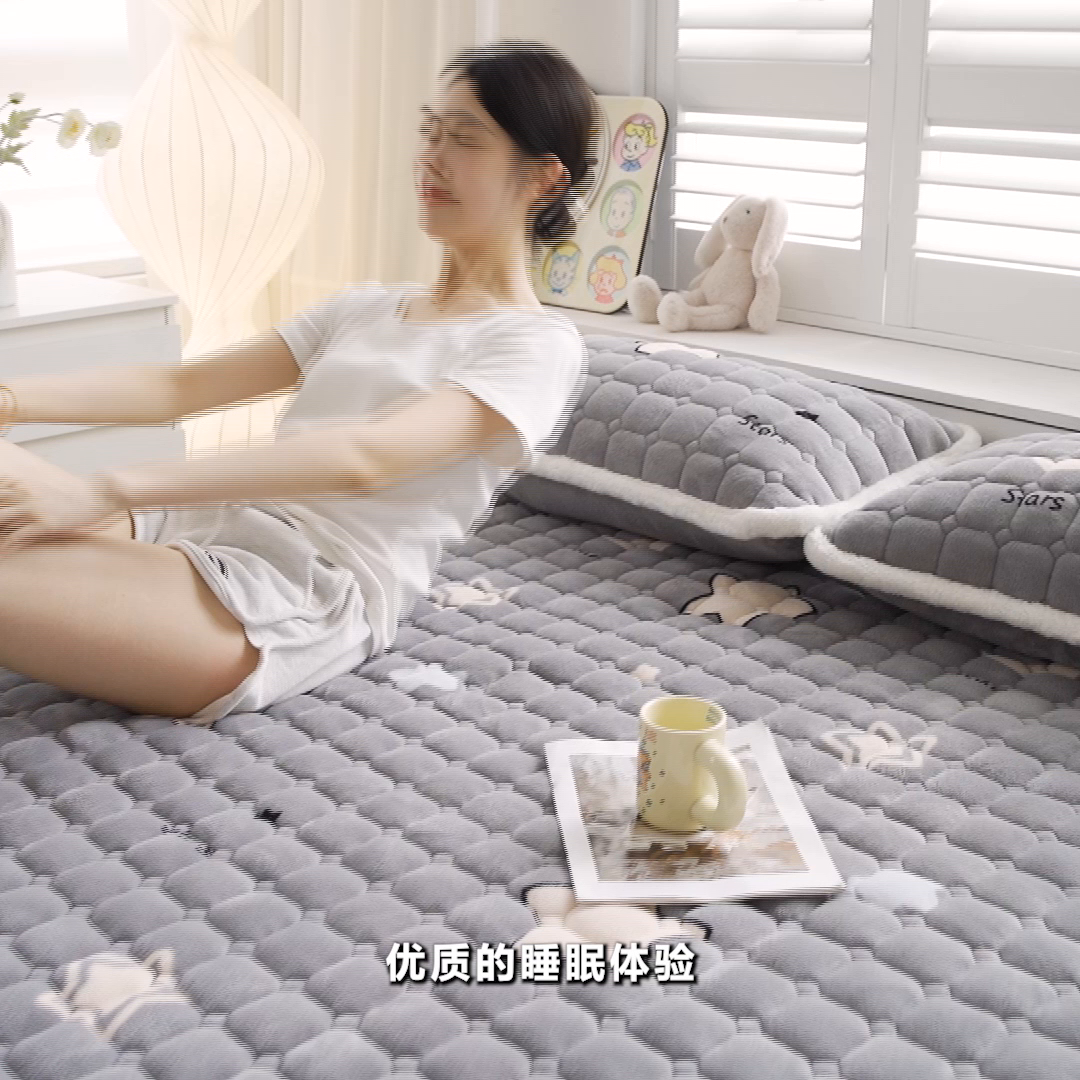 91家纺网 家纺一手货源 找家纺 雯豆家纺 2025新款加厚床垫床褥子牛奶绒床褥床护垫学生宿舍垫子铺底 组合图仅供参考不可下单