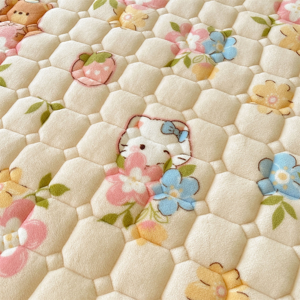 91家纺网 家纺一手货源 找家纺 雯豆家纺 2025新款加厚床垫床褥子牛奶绒床褥床护垫学生宿舍垫子铺底 牛奶绒床褥-彩色萌宠