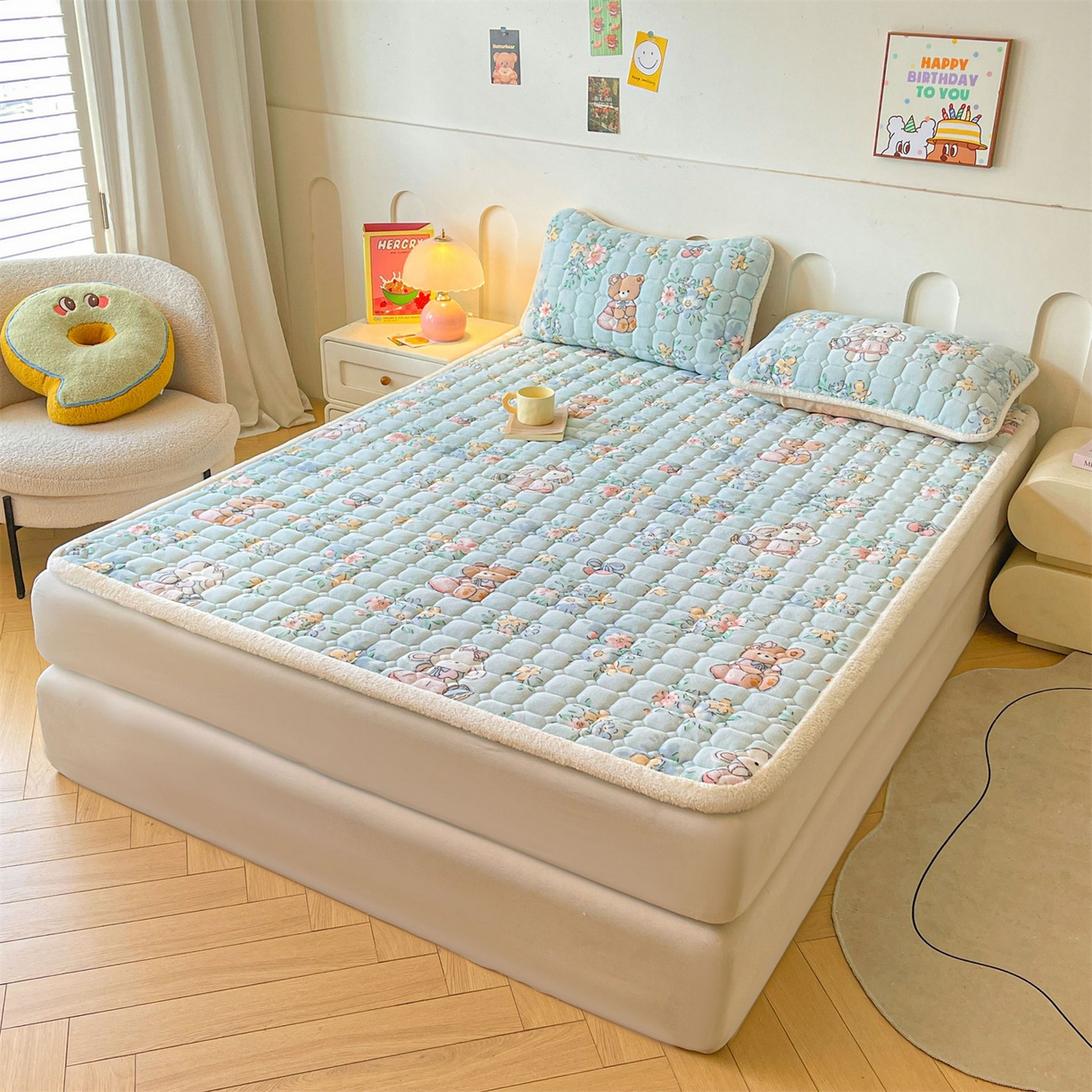 91家纺网 家纺一手货源 找家纺 雯豆家纺 2025新款加厚床垫床褥子牛奶绒床褥床护垫学生宿舍垫子铺底 牛奶绒床褥-多彩生活