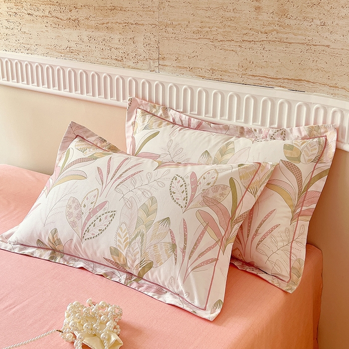 91家纺网 家纺一手货源 找家纺 梧桐树 2025新款全棉100%棉磨毛花卉简约系列四件套 麦吉粉