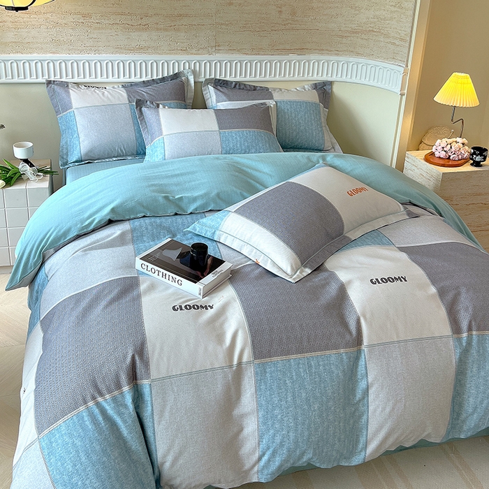 91家纺网 家纺一手货源 找家纺 梧桐树 2025新款全棉100%棉磨毛花卉简约系列四件套 观野