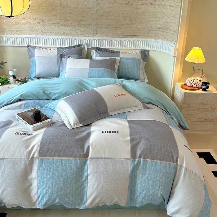 91家纺网 家纺一手货源 找家纺 梧桐树 2025新款全棉100%棉磨毛花卉简约系列四件套 观野