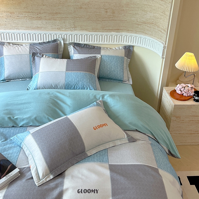 91家纺网 家纺一手货源 找家纺 梧桐树 2025新款全棉100%棉磨毛花卉简约系列四件套 观野