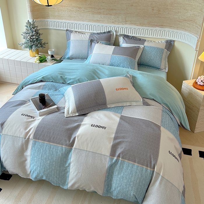 91家纺网 家纺一手货源 找家纺 梧桐树 2025新款全棉100%棉磨毛花卉简约系列四件套 观野