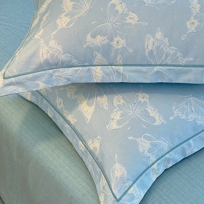 91家纺网 家纺一手货源 找家纺 梧桐树 2025新款全棉100%棉磨毛花卉简约系列四件套 蝴蝶-兰