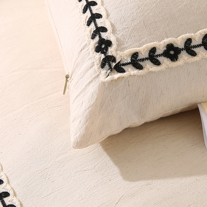 91家纺网 家纺一手货源 找家纺 （总）蔻眠 山屿清梦棉麻刺绣荞麦护颈枕芯亚麻全荞麦壳成人枕头