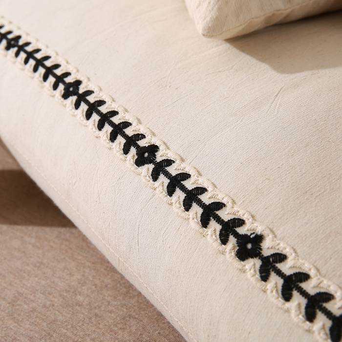 91家纺网 家纺一手货源 找家纺 （总）蔻眠 山屿清梦棉麻刺绣荞麦护颈枕芯亚麻全荞麦壳成人枕头