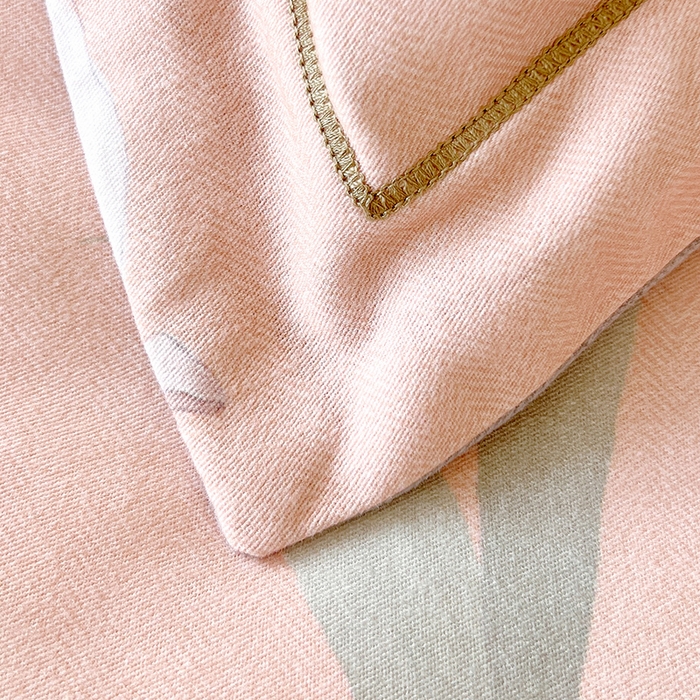 91家纺网 家纺一手货源 找家纺 梧桐树 2025新款全棉100%棉磨毛花卉简约系列四件套 琳娜粉