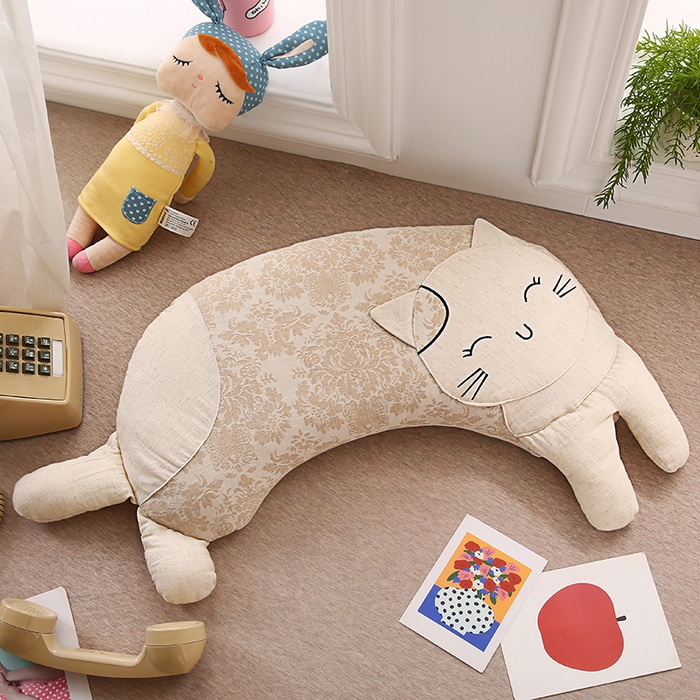 91家纺网 家纺一手货源 找家纺 （总）蔻眠 棉麻可爱猫卡通荞麦护颈枕芯儿童学生成人枕头