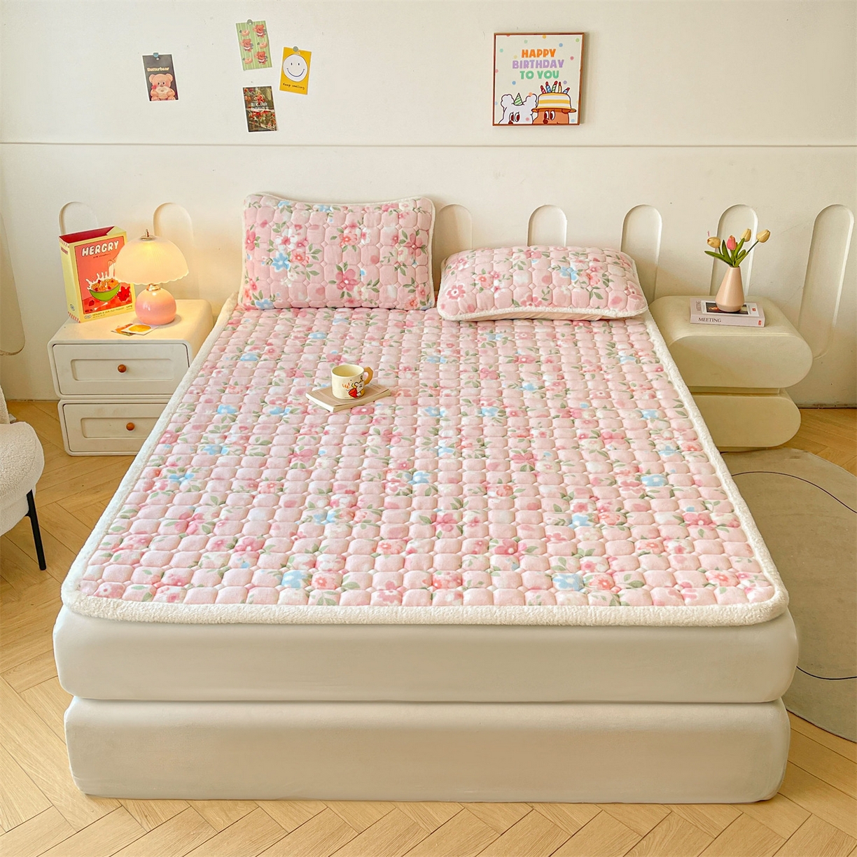 91家纺网 家纺一手货源 找家纺 雯豆家纺 2025新款加厚床垫床褥子牛奶绒床褥床护垫学生宿舍垫子铺底 牛奶绒床褥-莱茵