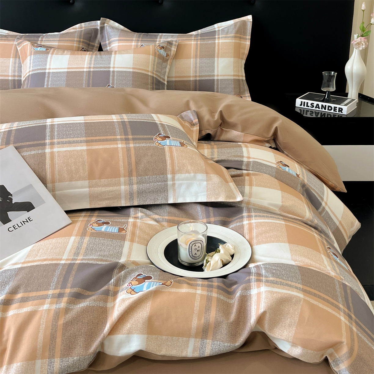 91家纺网 家纺一手货源 找家纺 笙意家纺 2025新款A类全棉纯棉磨毛刺绣印花四件套 歌尔