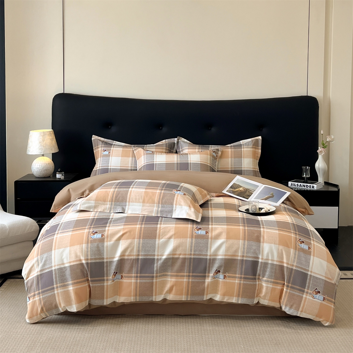 91家纺网 家纺一手货源 找家纺 笙意家纺 2025新款A类全棉纯棉磨毛刺绣印花四件套 歌尔