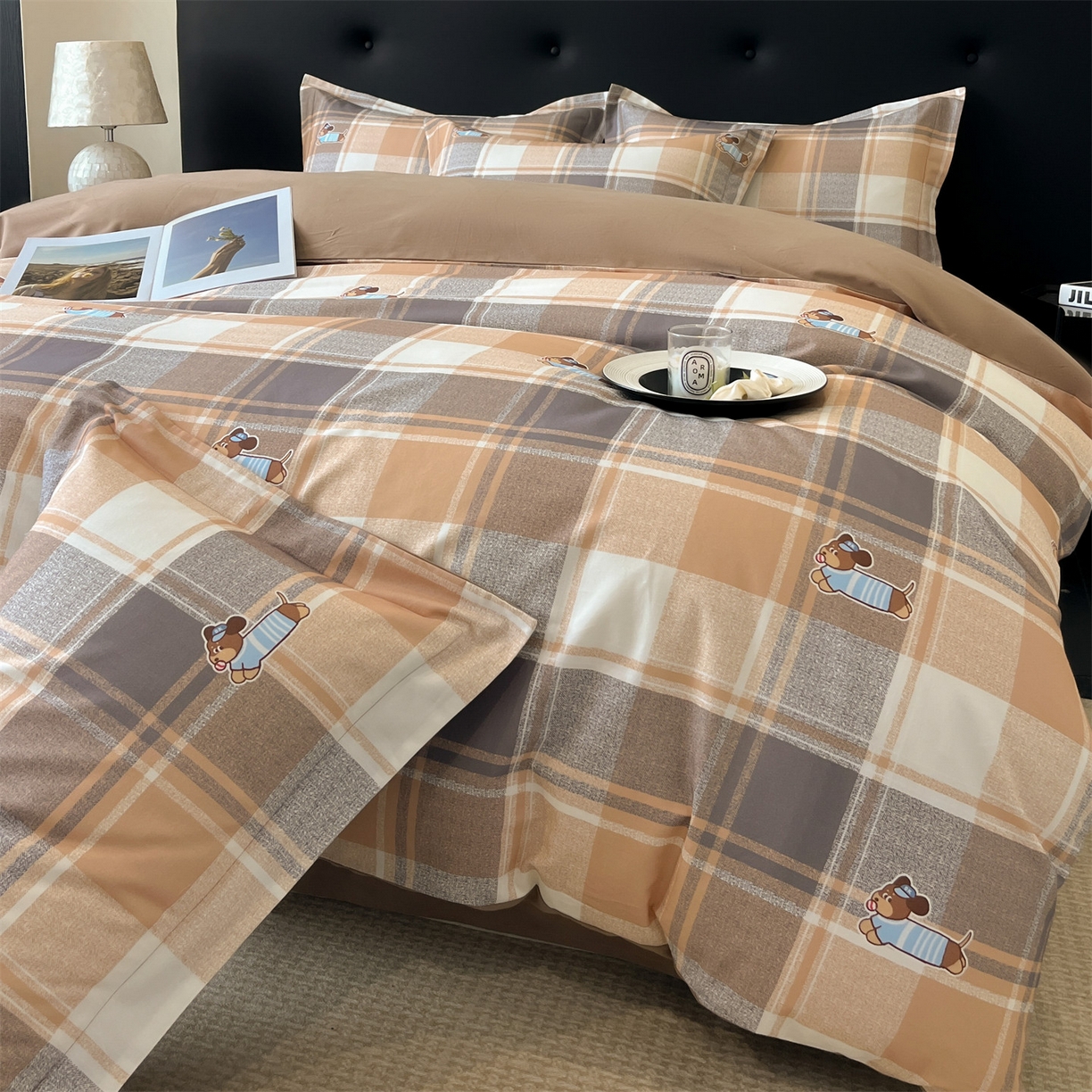 91家纺网 家纺一手货源 找家纺 笙意家纺 2025新款A类全棉纯棉磨毛刺绣印花四件套 歌尔