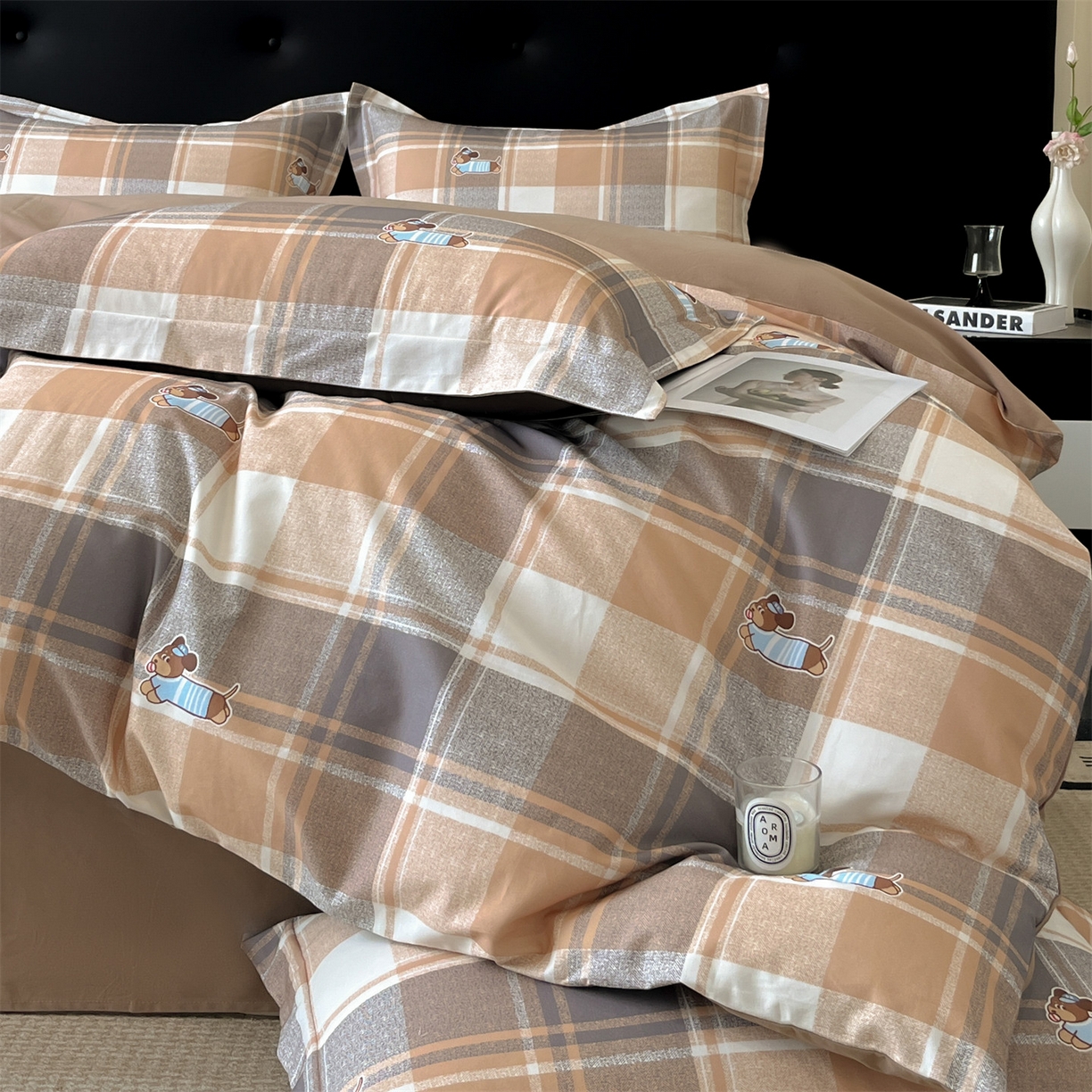 91家纺网 家纺一手货源 找家纺 笙意家纺 2025新款A类全棉纯棉磨毛刺绣印花四件套 歌尔