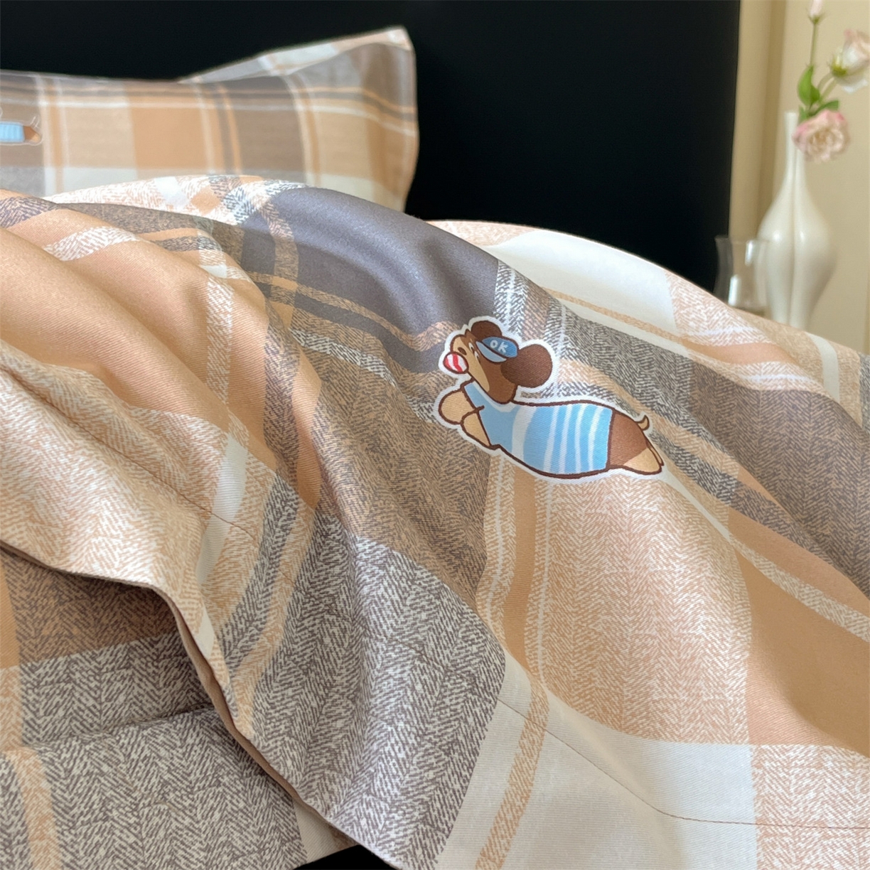 91家纺网 家纺一手货源 找家纺 笙意家纺 2025新款A类全棉纯棉磨毛刺绣印花四件套 歌尔