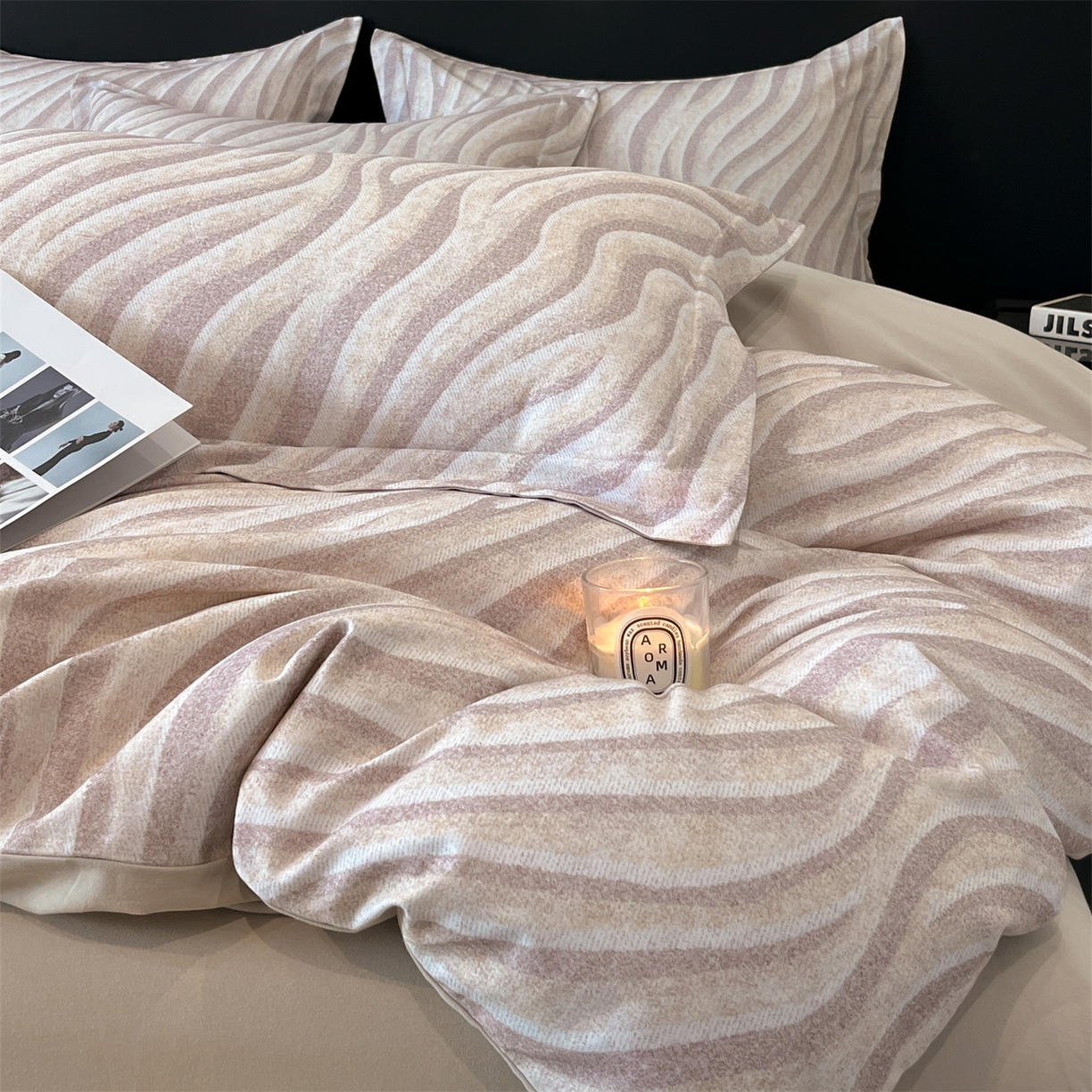 91家纺网 家纺一手货源 找家纺 笙意家纺 2025新款A类全棉纯棉磨毛刺绣印花四件套 湖光