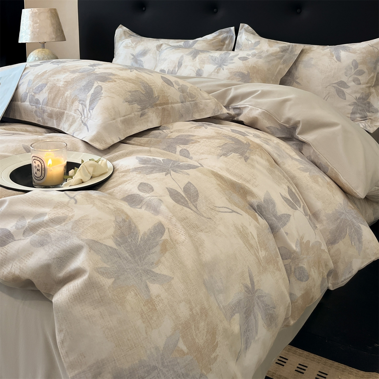 91家纺网 家纺一手货源 找家纺 笙意家纺 2025新款A类全棉纯棉磨毛刺绣印花四件套 锦瑟