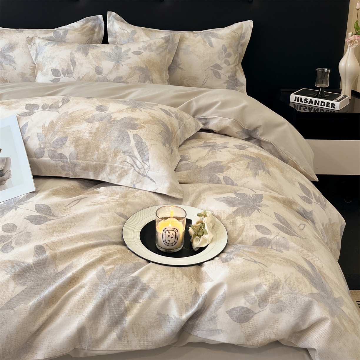 91家纺网 家纺一手货源 找家纺 笙意家纺 2025新款A类全棉纯棉磨毛刺绣印花四件套 锦瑟