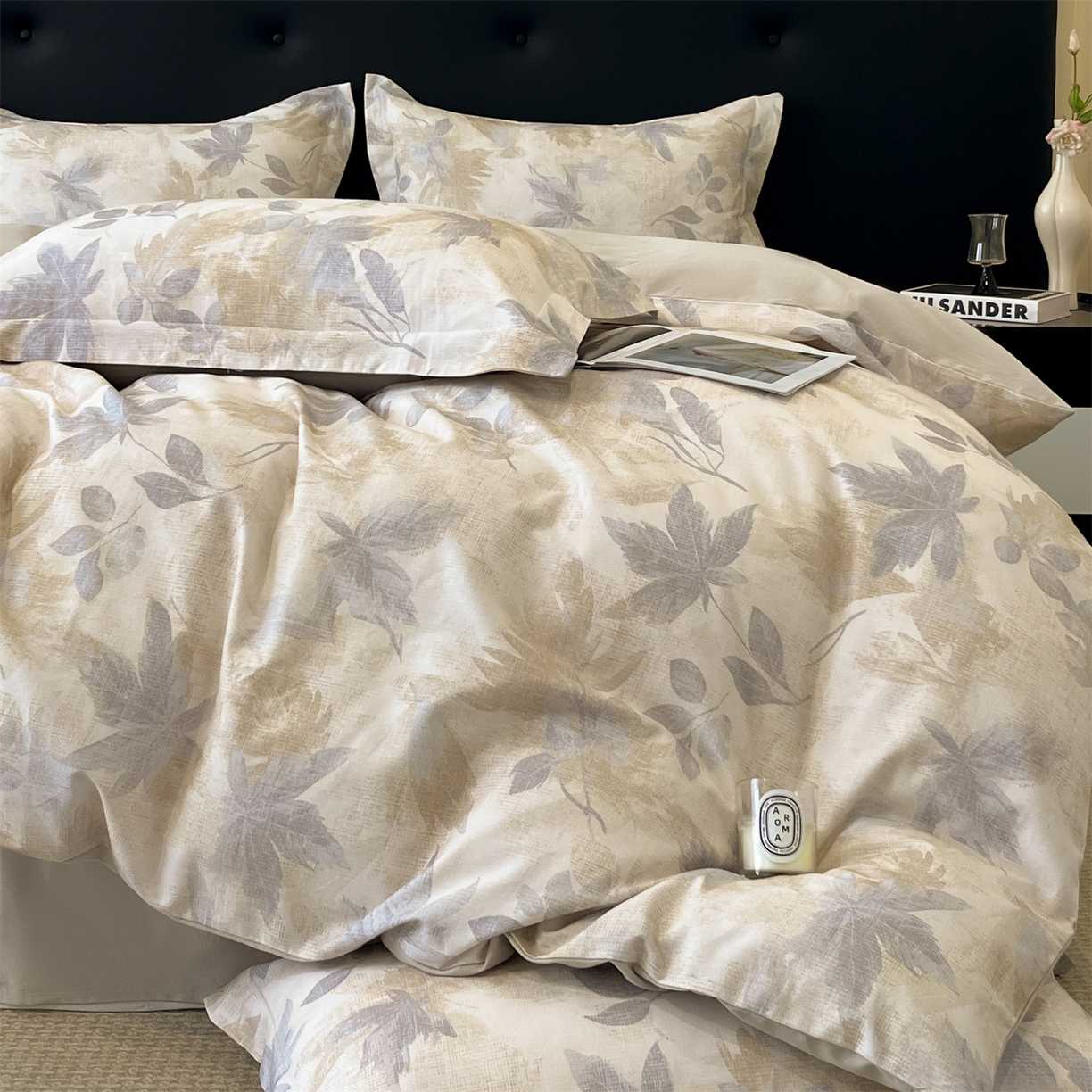 91家纺网 家纺一手货源 找家纺 笙意家纺 2025新款A类全棉纯棉磨毛刺绣印花四件套 锦瑟