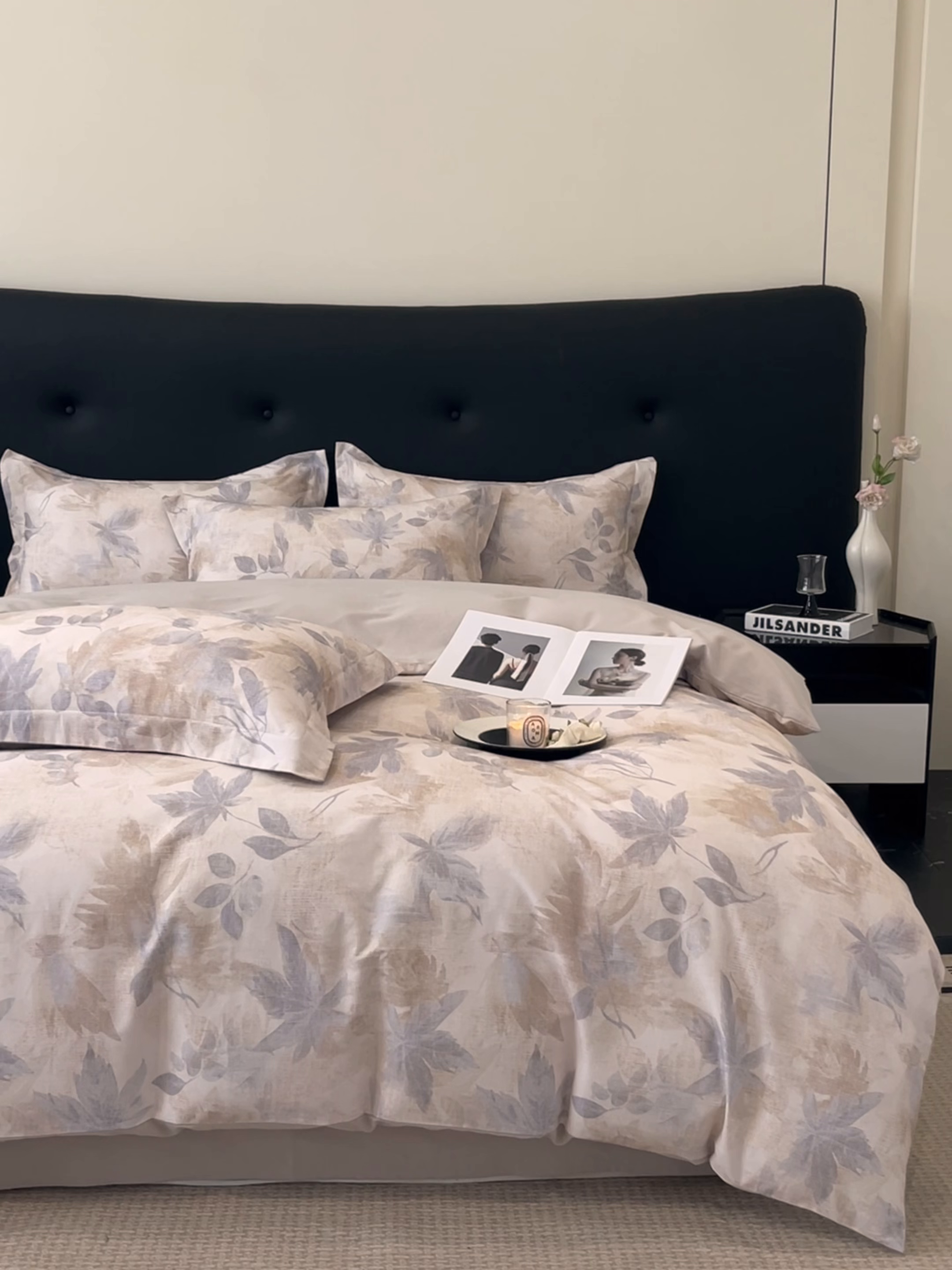 91家纺网 家纺一手货源 找家纺 笙意家纺 2025新款A类全棉纯棉磨毛刺绣印花四件套 锦瑟