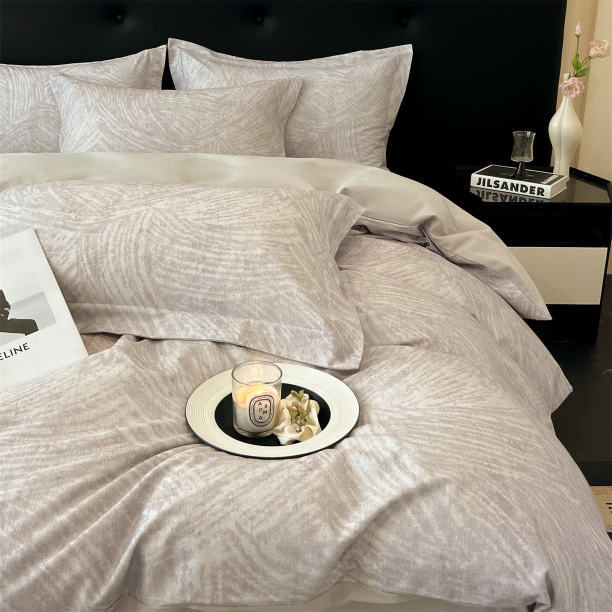 91家纺网 家纺一手货源 找家纺 笙意家纺 2025新款A类全棉纯棉磨毛刺绣印花四件套 卡拉