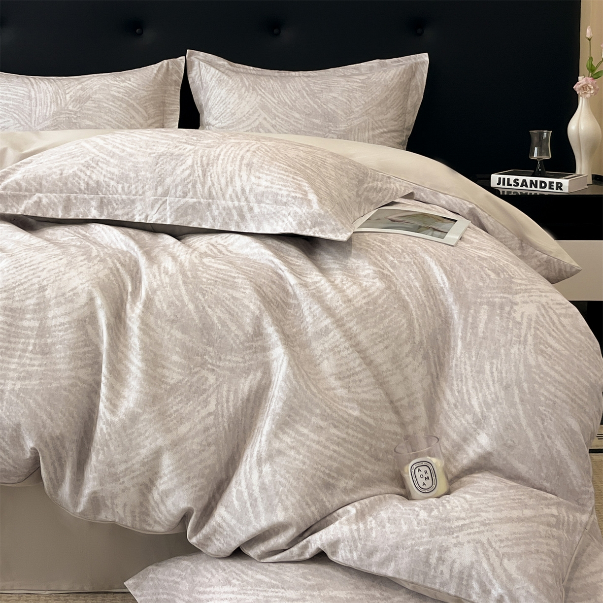 91家纺网 家纺一手货源 找家纺 笙意家纺 2025新款A类全棉纯棉磨毛刺绣印花四件套 卡拉