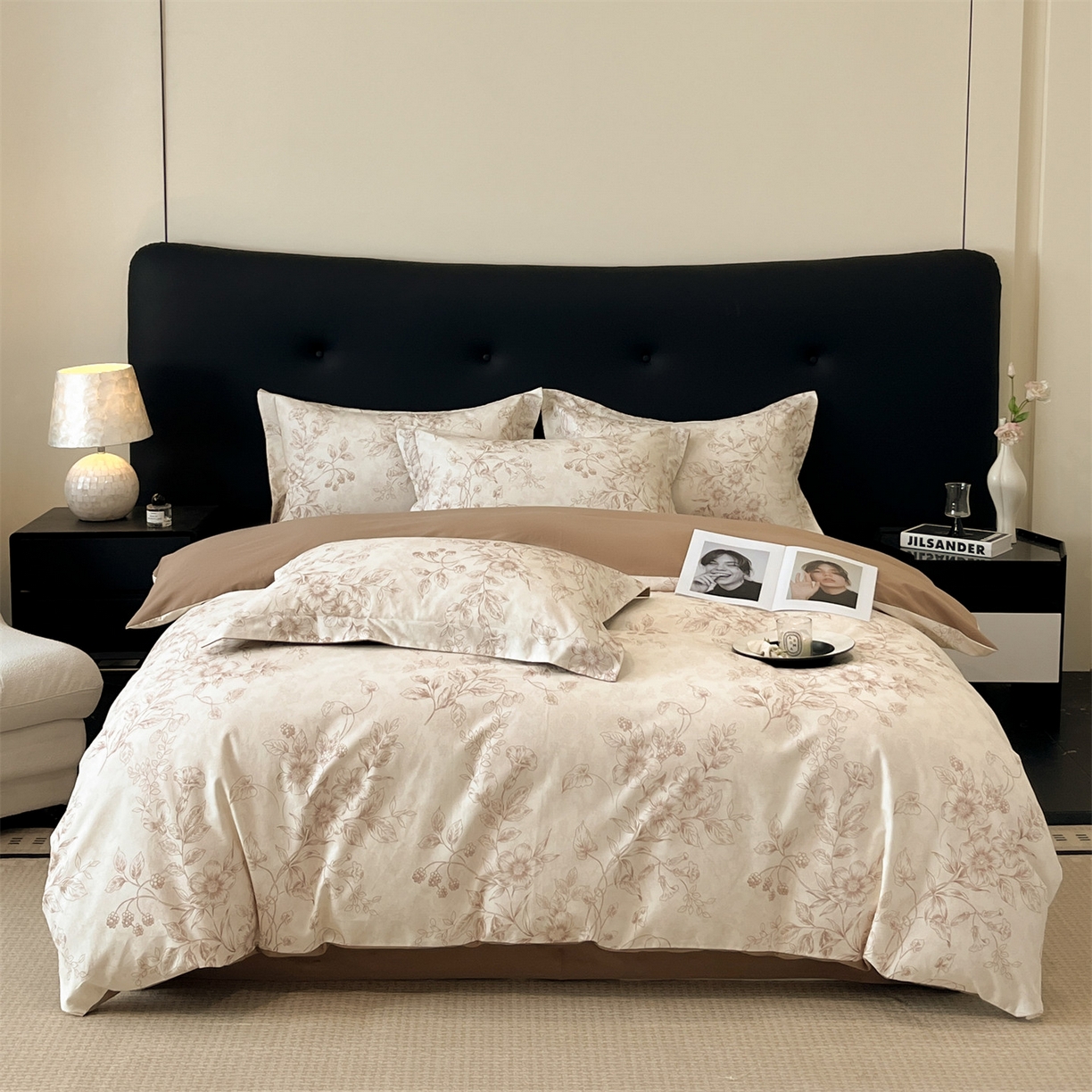 91家纺网 家纺一手货源 找家纺 笙意家纺 2025新款A类全棉纯棉磨毛刺绣印花四件套 洛霖