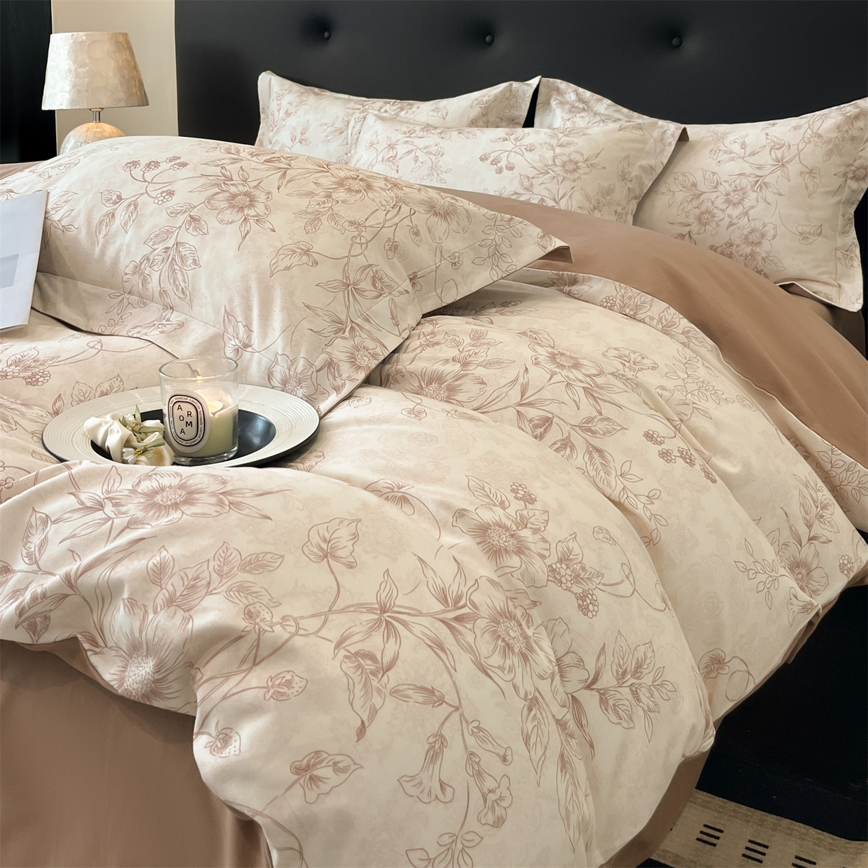 91家纺网 家纺一手货源 找家纺 笙意家纺 2025新款A类全棉纯棉磨毛刺绣印花四件套 洛霖