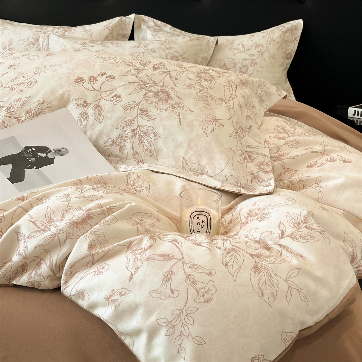 91家纺网 家纺一手货源 找家纺 笙意家纺 2025新款A类全棉纯棉磨毛刺绣印花四件套 洛霖