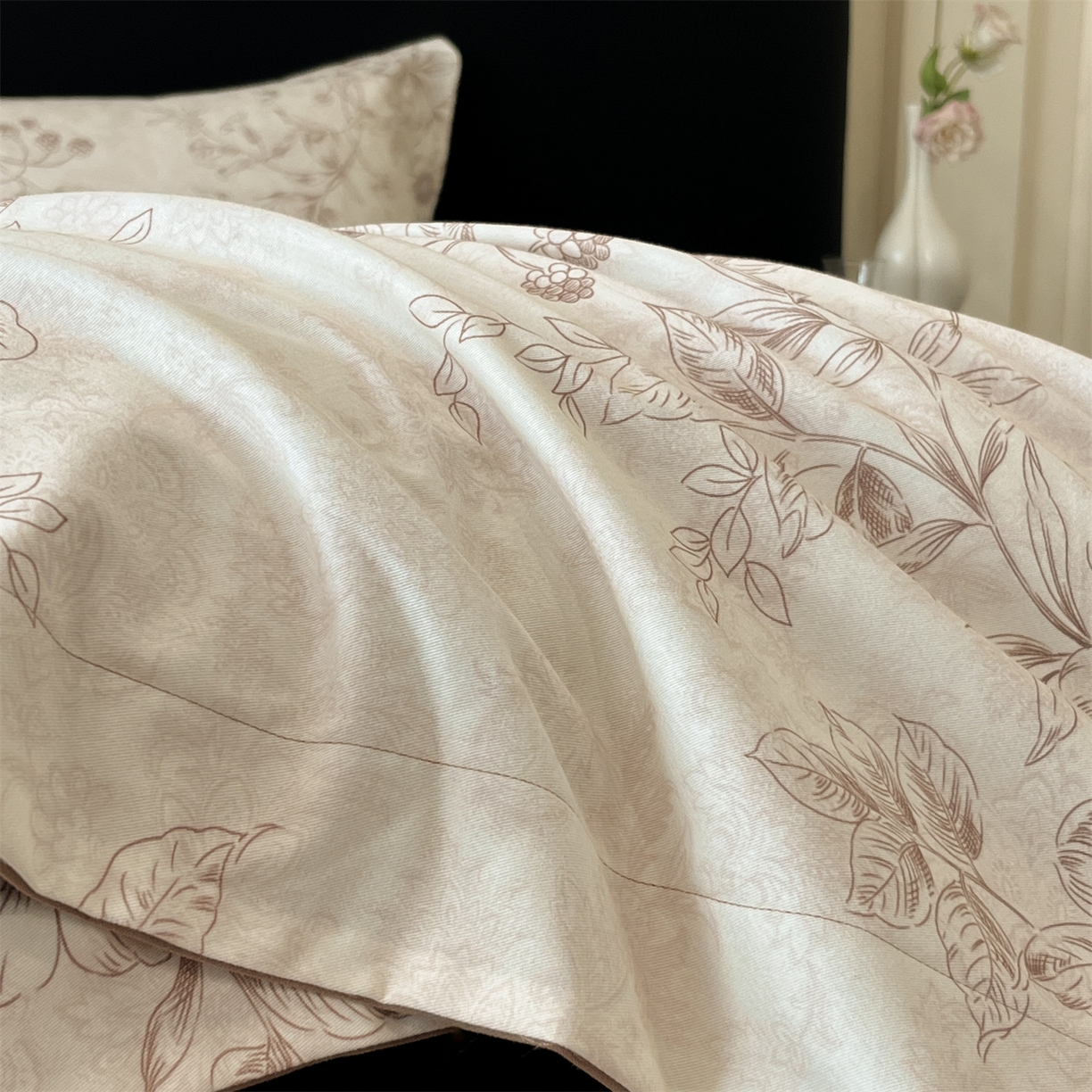 91家纺网 家纺一手货源 找家纺 笙意家纺 2025新款A类全棉纯棉磨毛刺绣印花四件套 洛霖