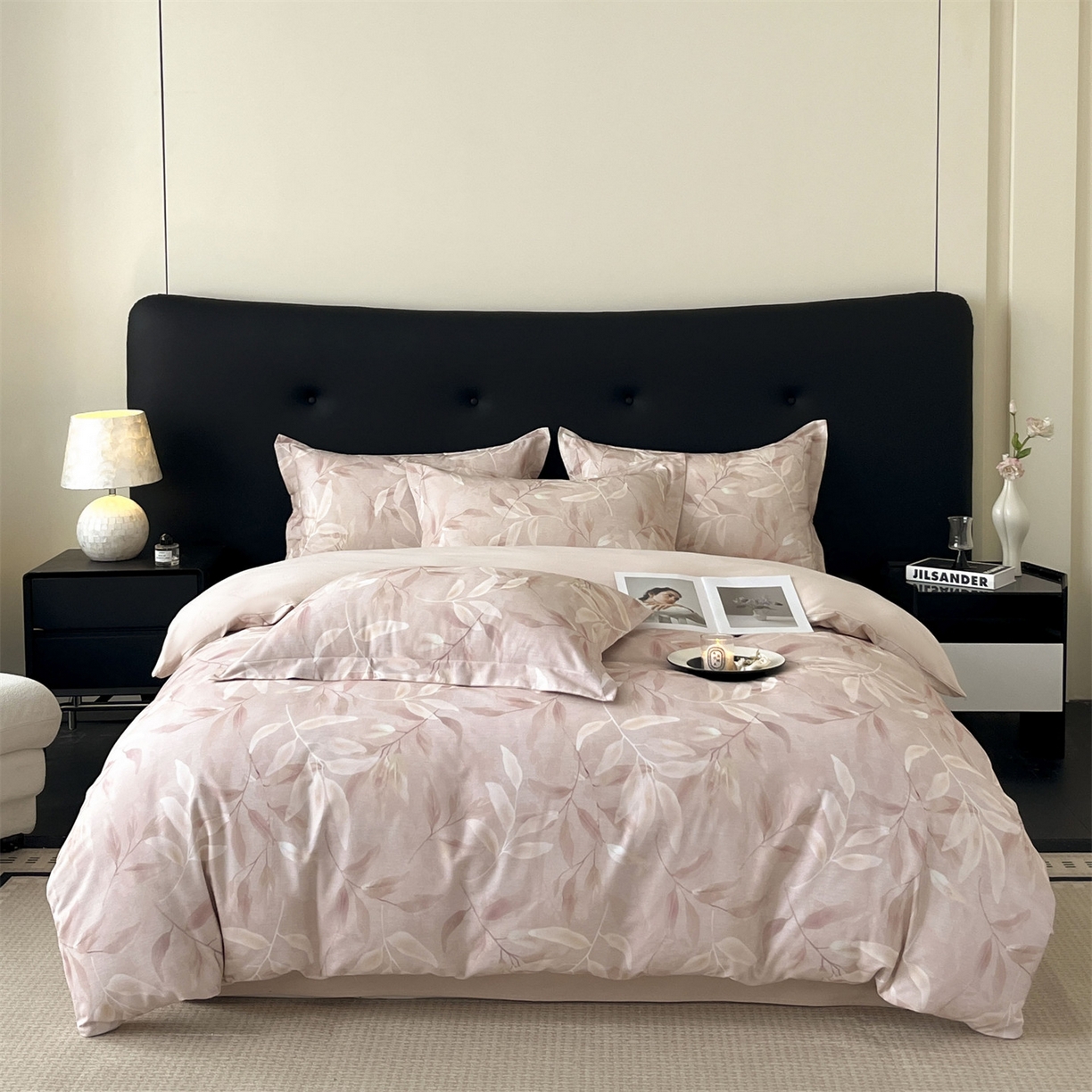 91家纺网 家纺一手货源 找家纺 笙意家纺 2025新款A类全棉纯棉磨毛刺绣印花四件套 米娅