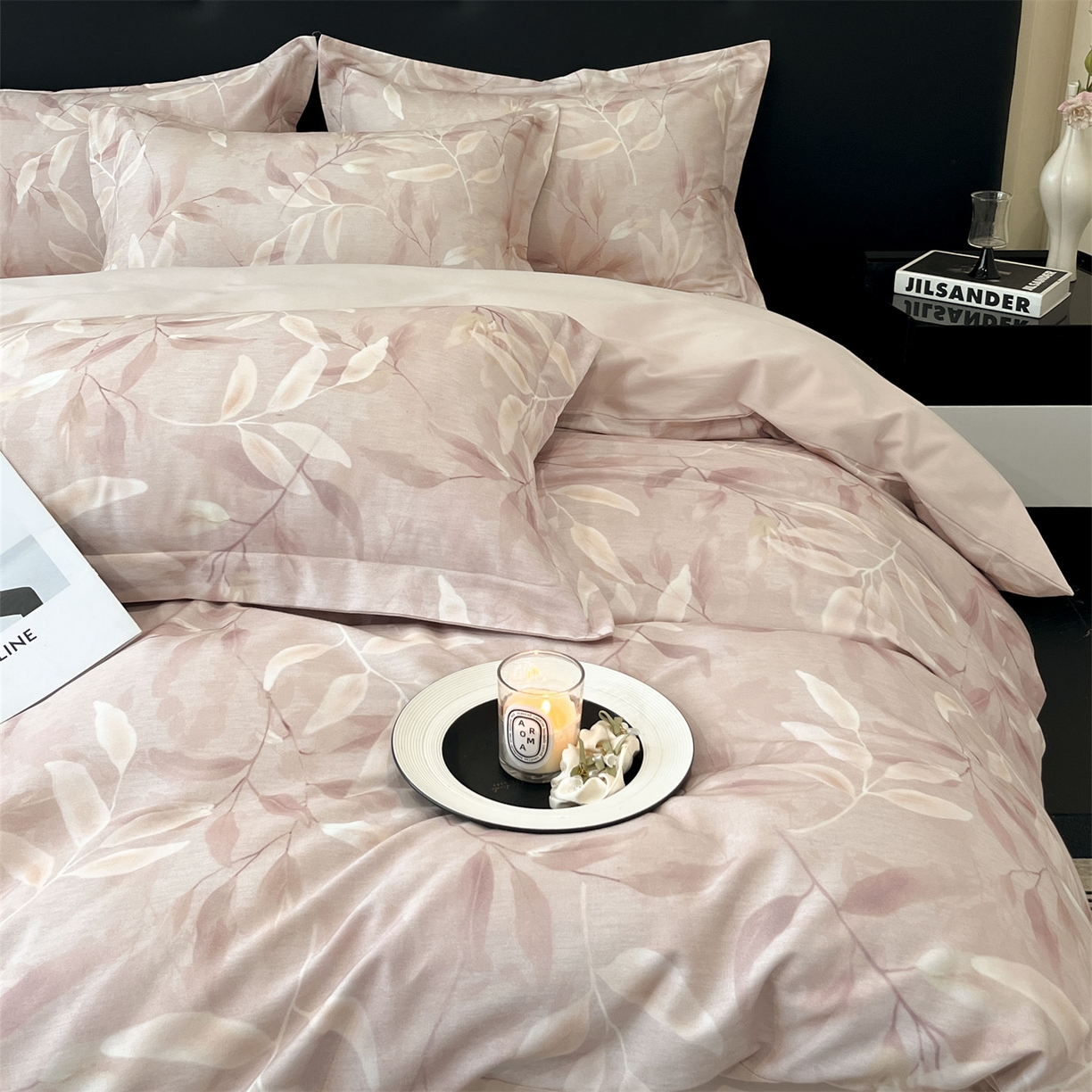 91家纺网 家纺一手货源 找家纺 笙意家纺 2025新款A类全棉纯棉磨毛刺绣印花四件套 米娅