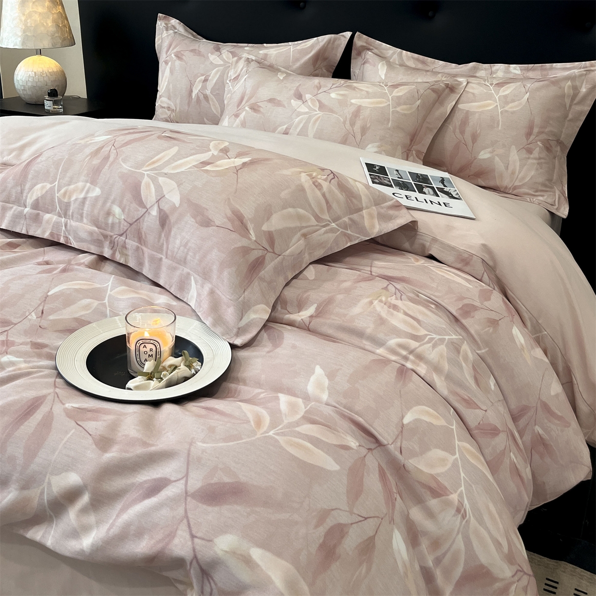 91家纺网 家纺一手货源 找家纺 笙意家纺 2025新款A类全棉纯棉磨毛刺绣印花四件套 米娅