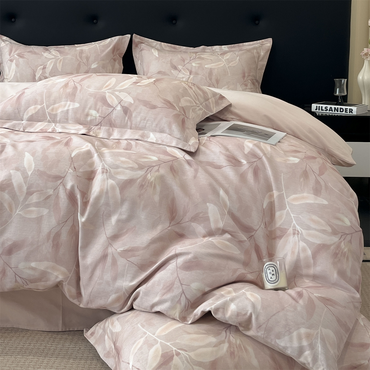 91家纺网 家纺一手货源 找家纺 笙意家纺 2025新款A类全棉纯棉磨毛刺绣印花四件套 米娅