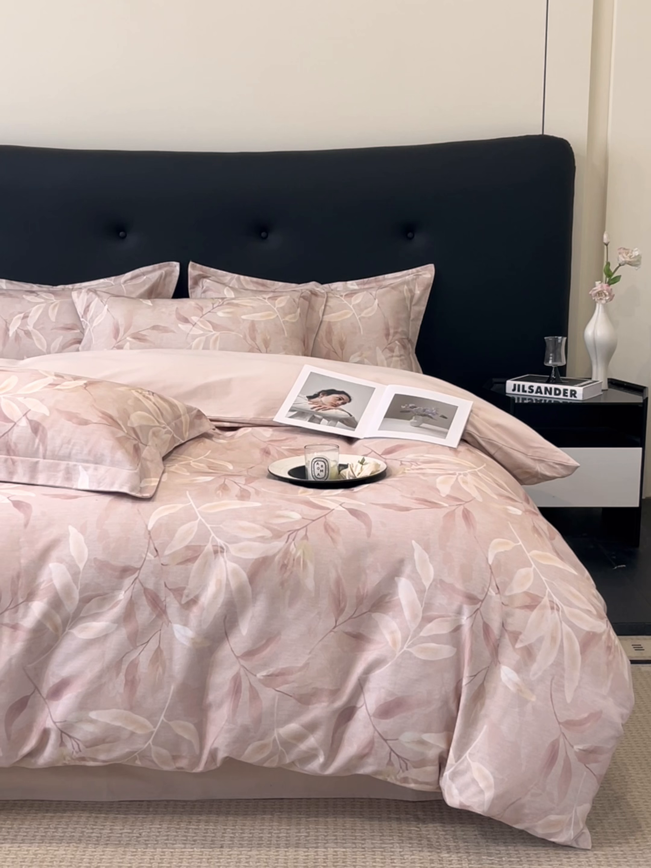 91家纺网 家纺一手货源 找家纺 笙意家纺 2025新款A类全棉纯棉磨毛刺绣印花四件套 米娅