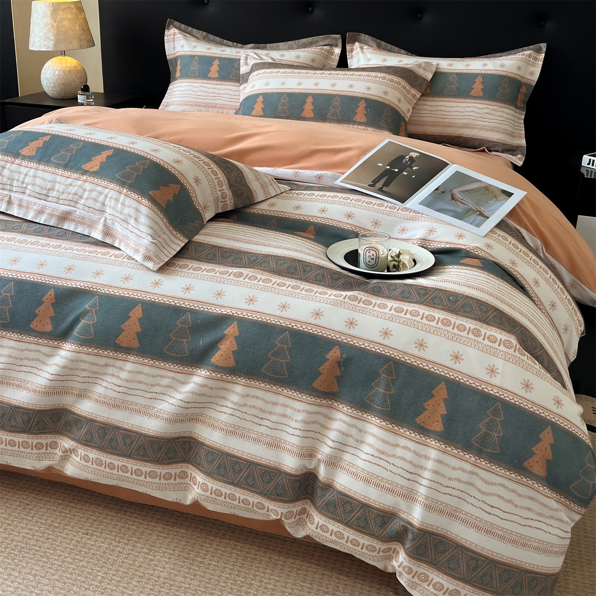 91家纺网 家纺一手货源 找家纺 笙意家纺 2025新款A类全棉纯棉磨毛刺绣印花四件套 意林