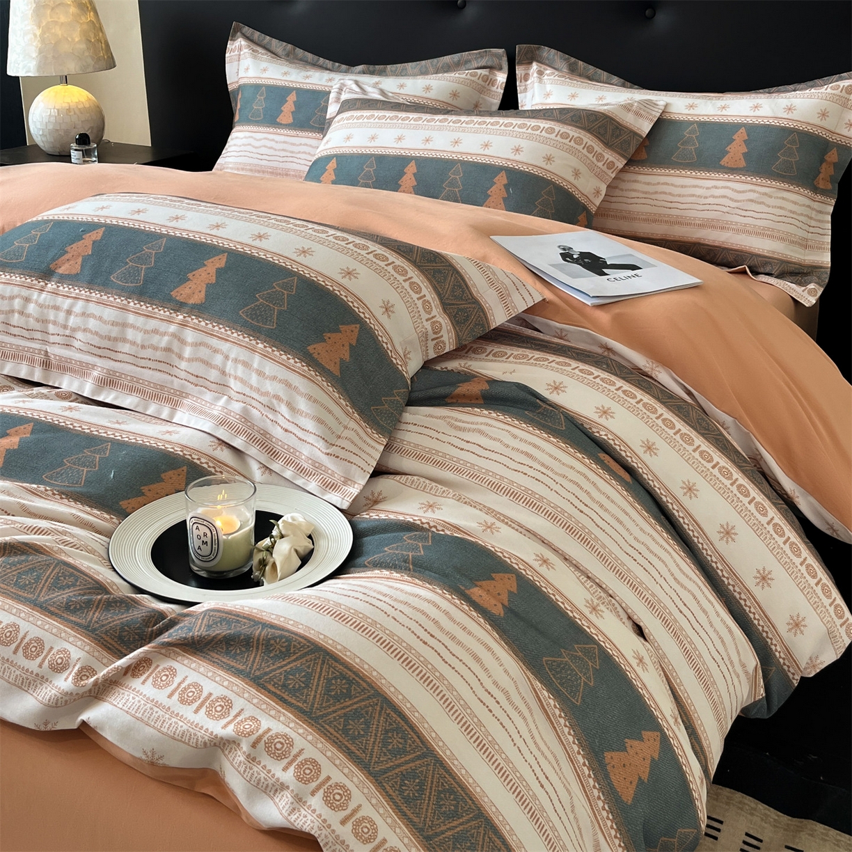 91家纺网 家纺一手货源 找家纺 笙意家纺 2025新款A类全棉纯棉磨毛刺绣印花四件套 意林