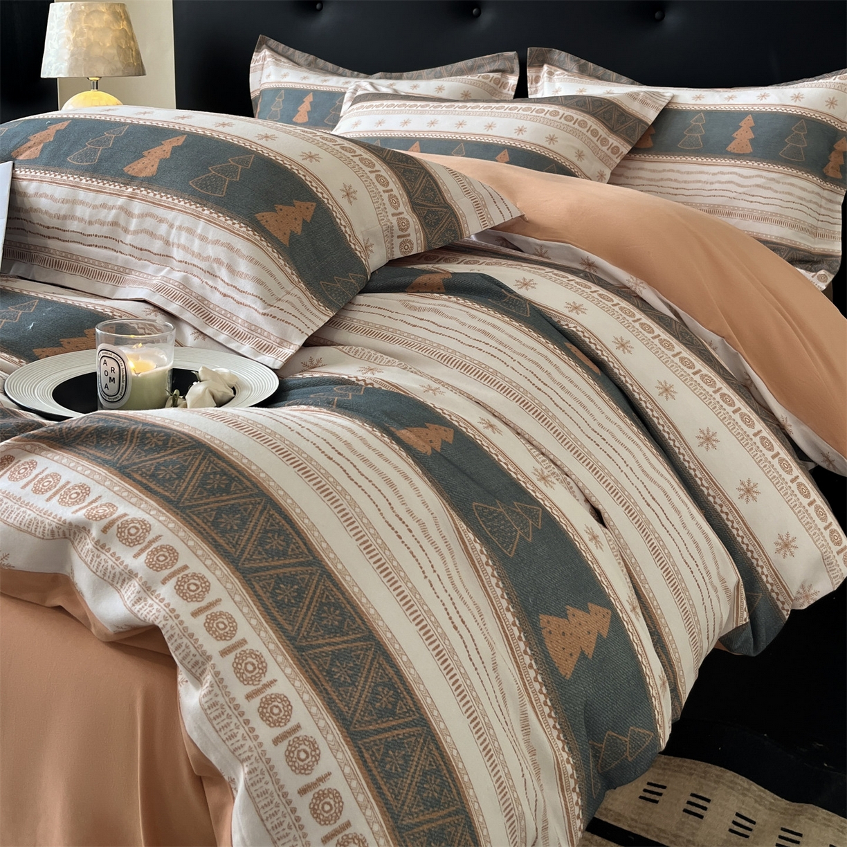 91家纺网 家纺一手货源 找家纺 笙意家纺 2025新款A类全棉纯棉磨毛刺绣印花四件套 意林