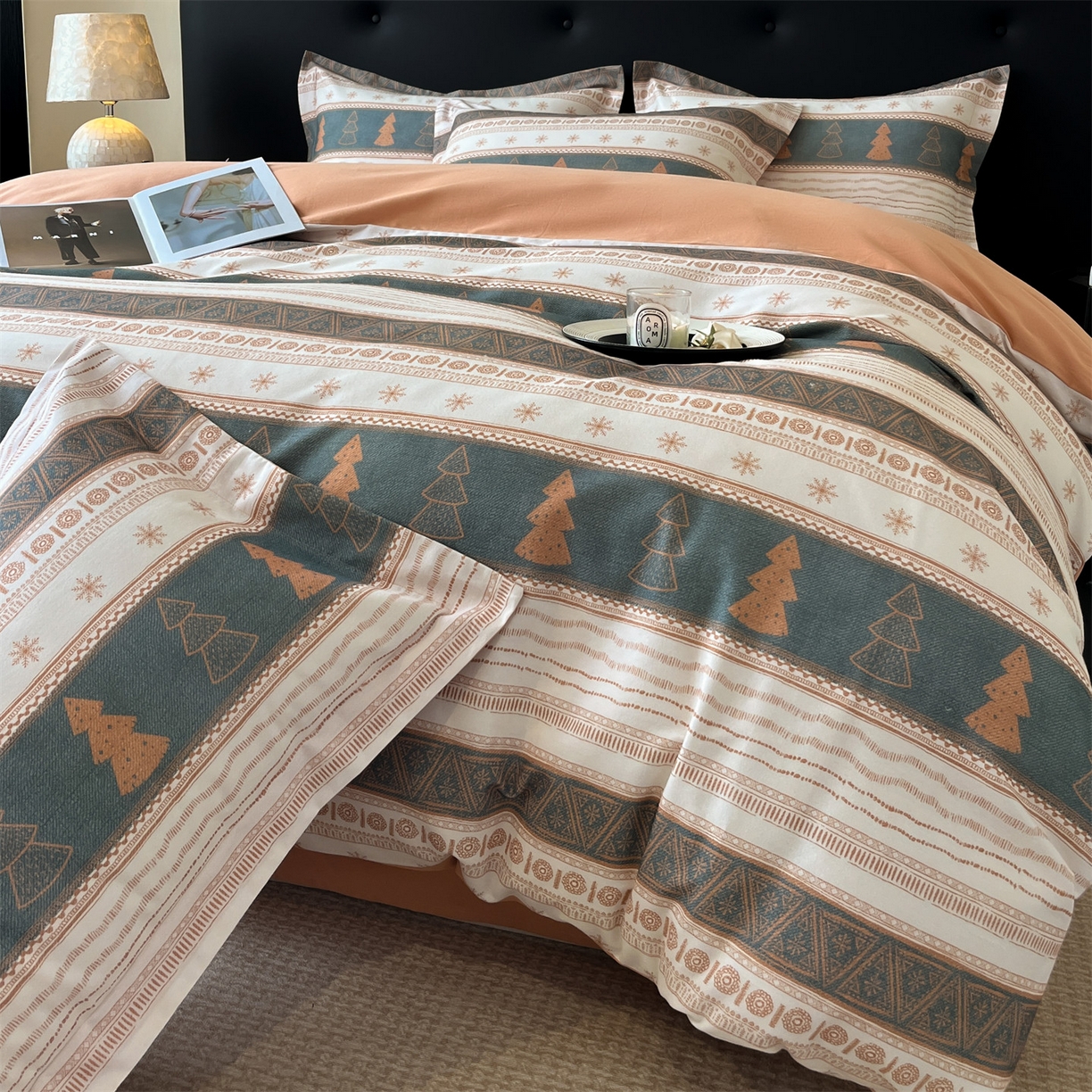 91家纺网 家纺一手货源 找家纺 笙意家纺 2025新款A类全棉纯棉磨毛刺绣印花四件套 意林