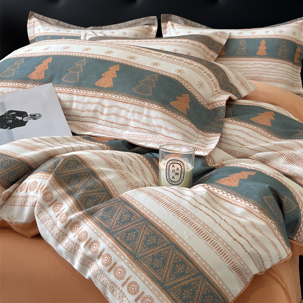 91家纺网 家纺一手货源 找家纺 笙意家纺 2025新款A类全棉纯棉磨毛刺绣印花四件套 意林