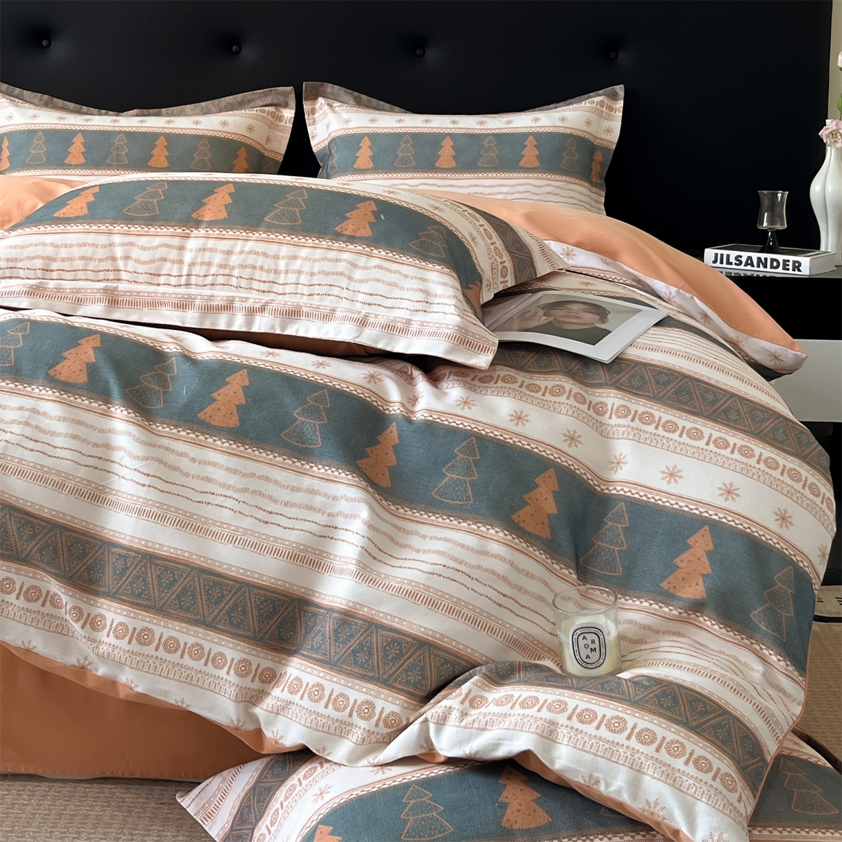 91家纺网 家纺一手货源 找家纺 笙意家纺 2025新款A类全棉纯棉磨毛刺绣印花四件套 意林