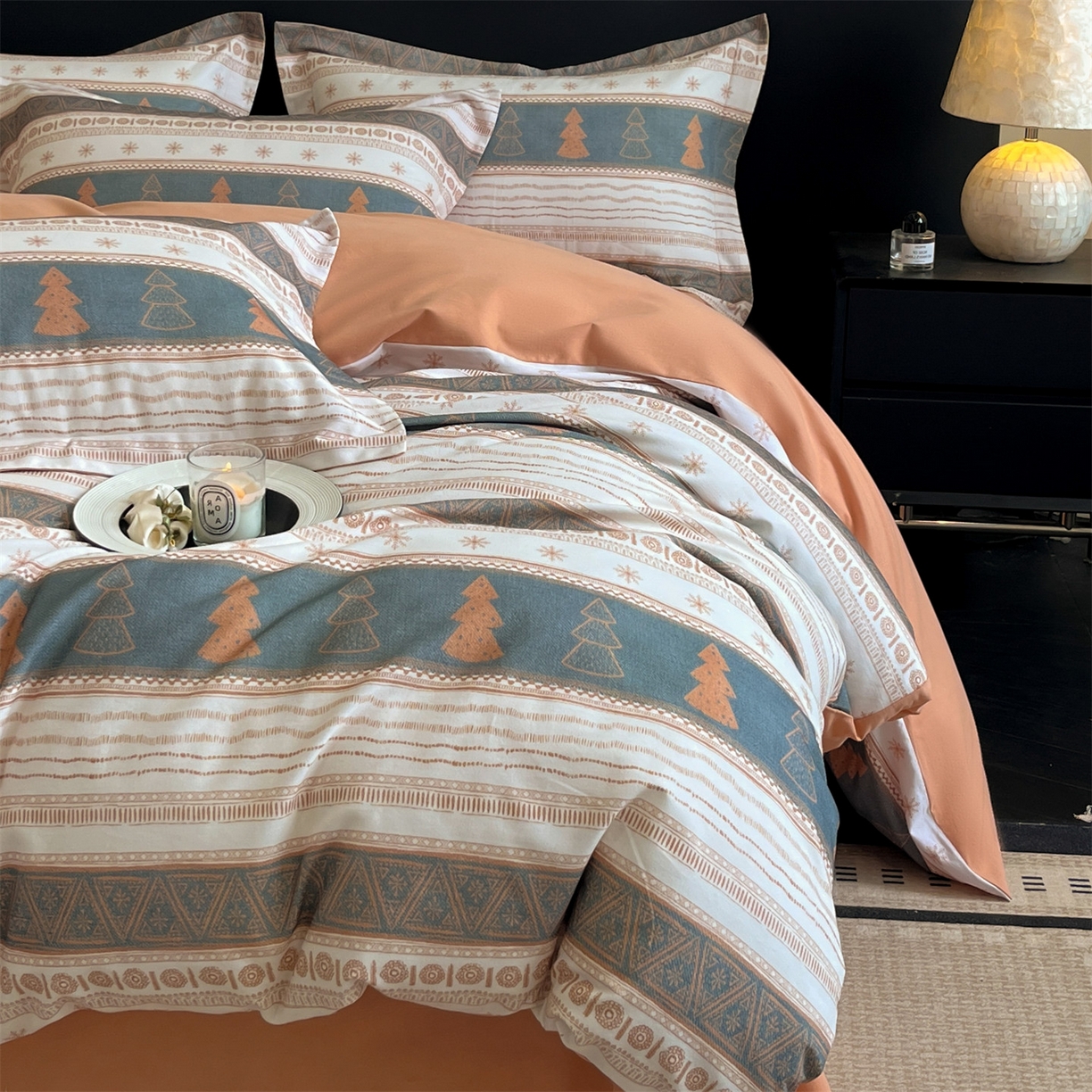 91家纺网 家纺一手货源 找家纺 笙意家纺 2025新款A类全棉纯棉磨毛刺绣印花四件套 意林