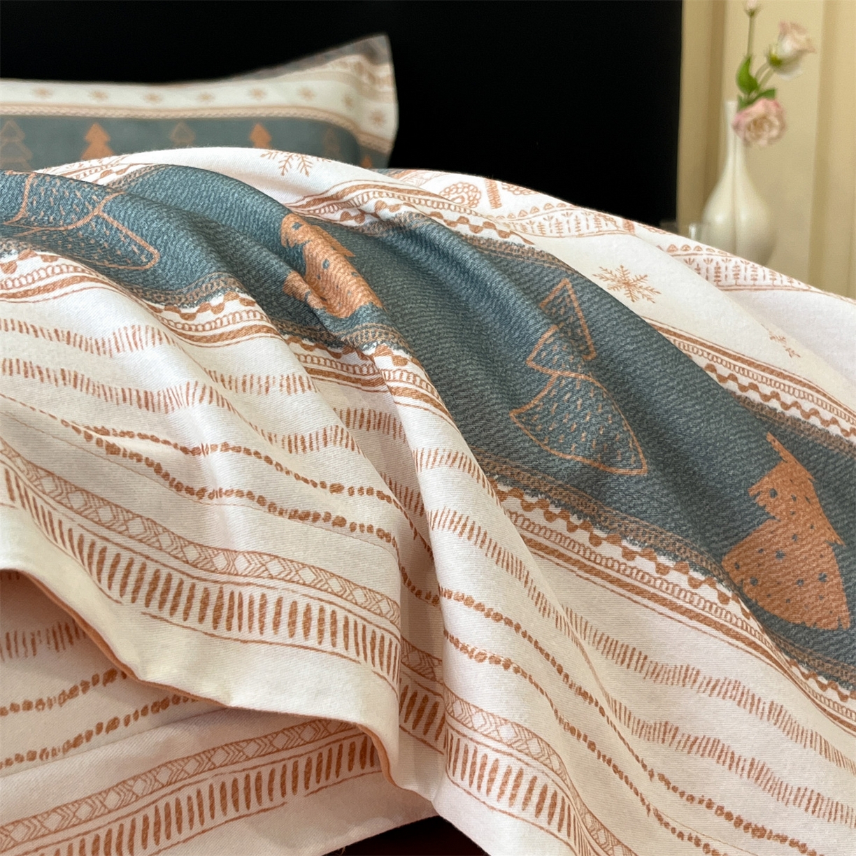 91家纺网 家纺一手货源 找家纺 笙意家纺 2025新款A类全棉纯棉磨毛刺绣印花四件套 意林