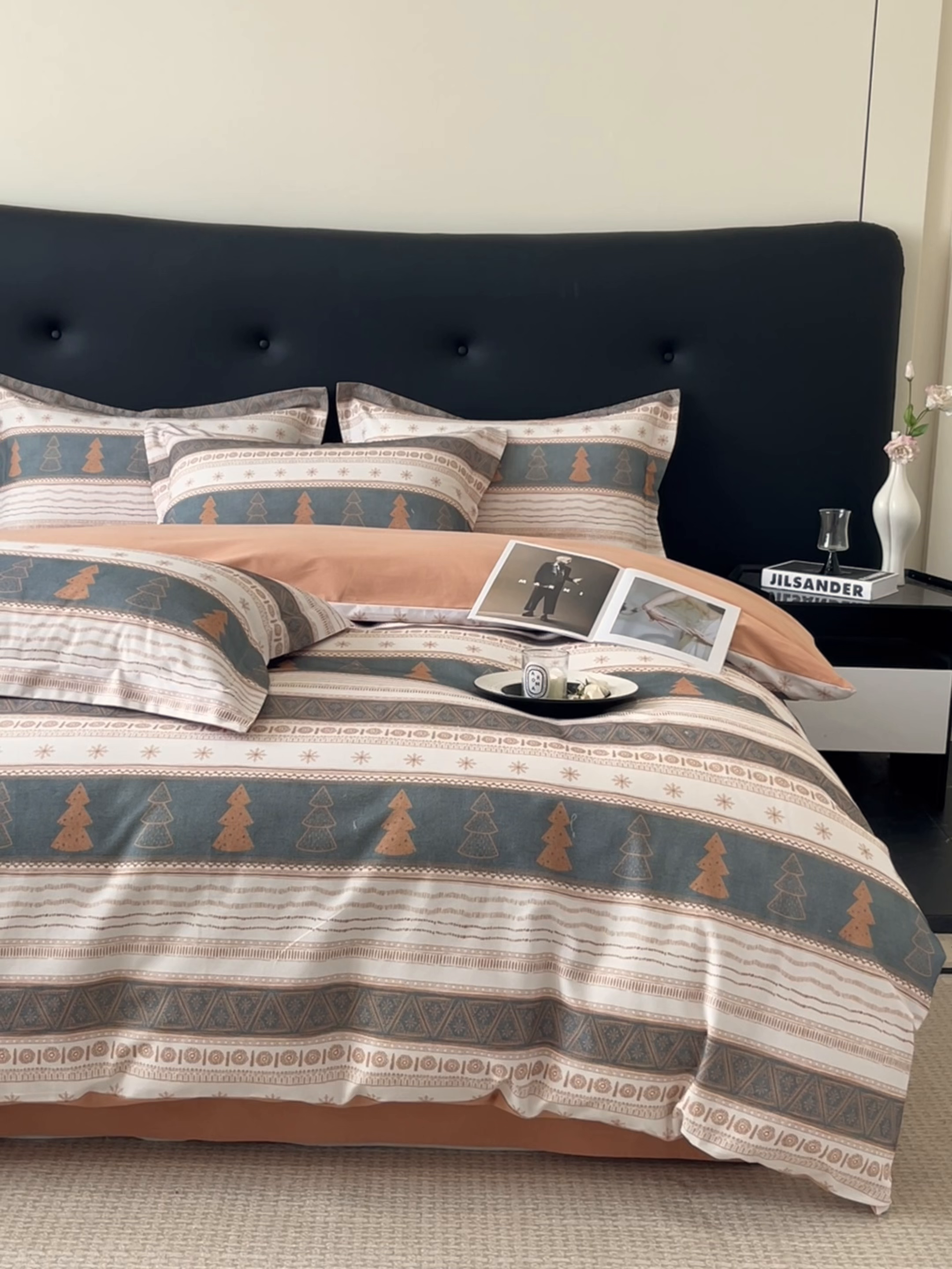 91家纺网 家纺一手货源 找家纺 笙意家纺 2025新款A类全棉纯棉磨毛刺绣印花四件套 意林