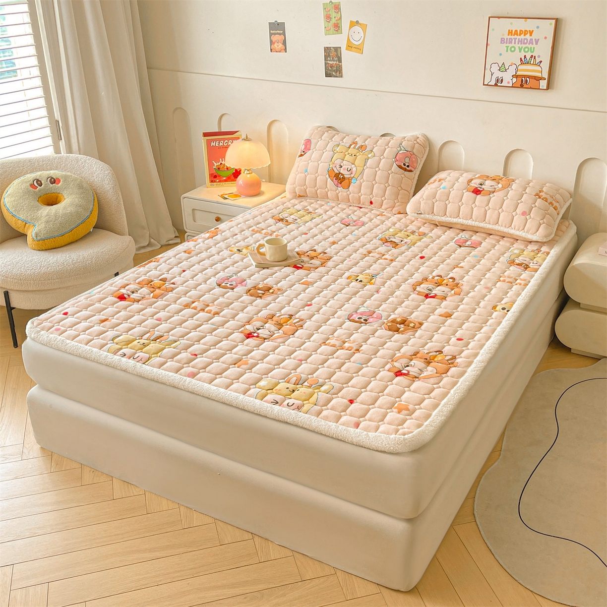 91家纺网 家纺一手货源 找家纺 雯豆家纺 2025新款加厚床垫床褥子牛奶绒床褥床护垫学生宿舍垫子铺底 牛奶绒床褥-甜心布布