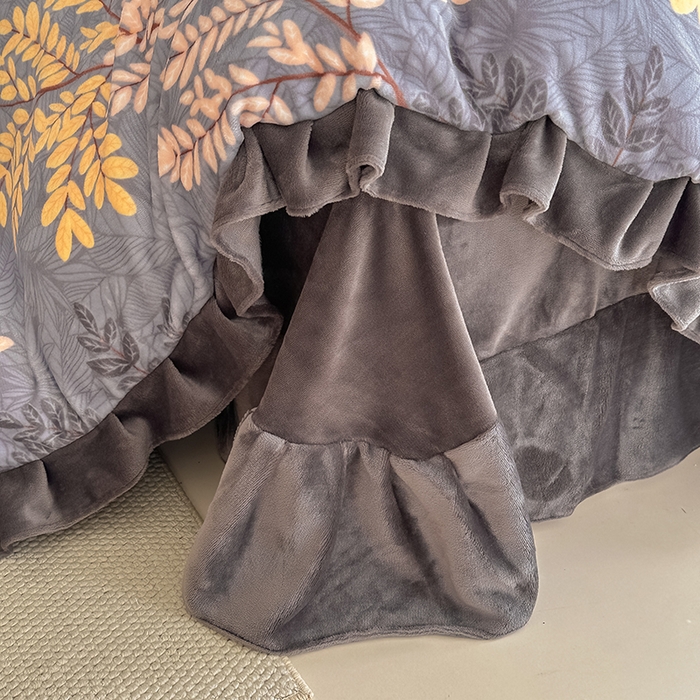 91家纺网 家纺一手货源 找家纺 总亿品2025新款直播爆款韩版赫本风高克重牛奶绒四件套床裙款 8.5斤（有买家秀加v）