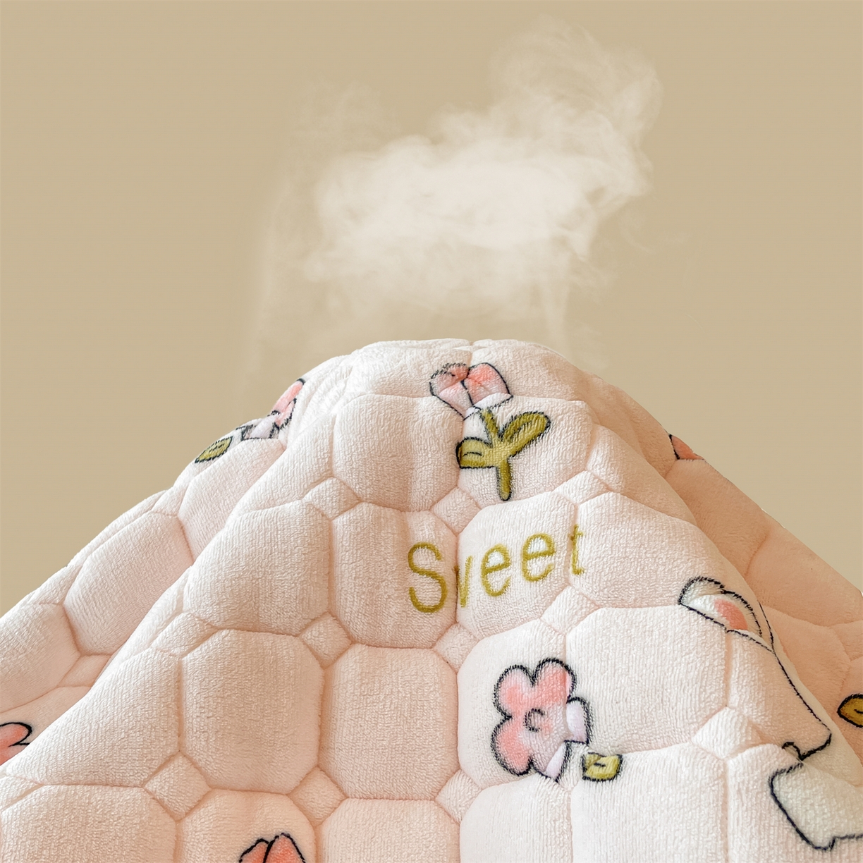 91家纺网 家纺一手货源 找家纺 雯豆家纺 2025新款加厚床垫床褥子牛奶绒床褥床护垫学生宿舍垫子铺底 牛奶绒床褥-月季小兔