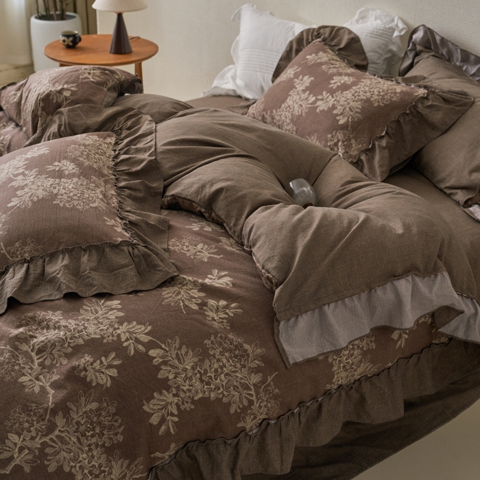 91家纺网 家纺一手货源 找家纺 （总）漫仙阁家纺 2025新款秋冬新款复古风高端原麻四件套