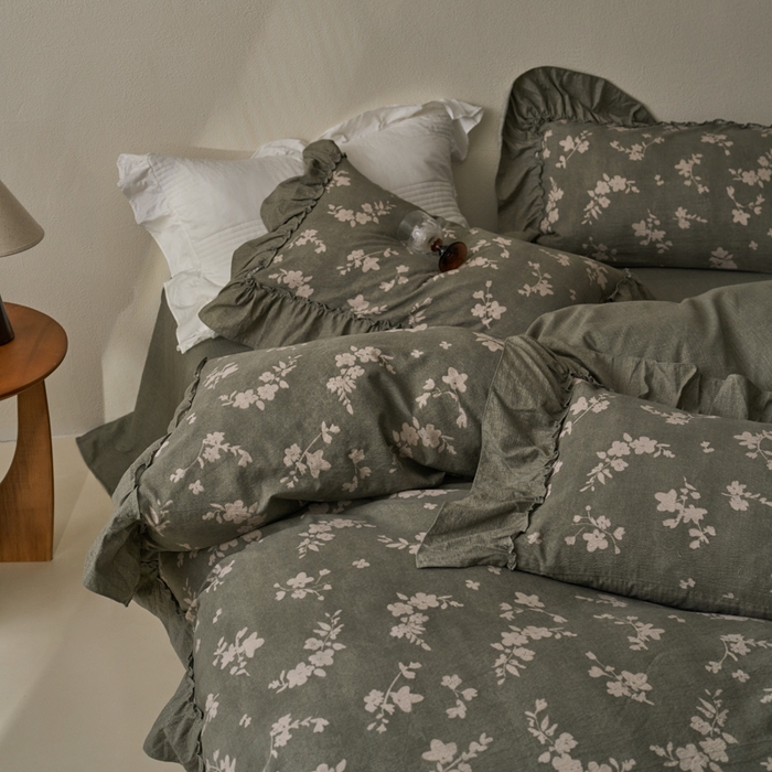 91家纺网 家纺一手货源 找家纺 漫仙阁家纺 2025新款秋冬新款复古风高端原麻四件套 茶颜