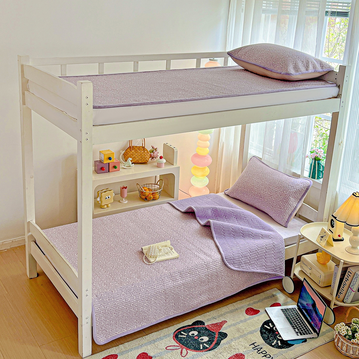 91家纺网 家纺一手货源 找家纺 恒尚居 2025新款学生床盖纯棉牛奶绒 正反两用夹棉床单床垫-秋冬款 四季通用-系列二 花言【A纯棉-B宝宝绒】